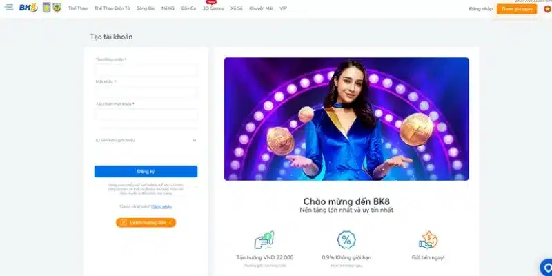 Hướng dẫn đăng ký BK8 chi tiết giúp bạn dễ dàng tạo tài khoản
